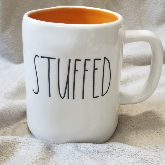 Rae Dunn Stuffed Coffee Mug. White with Orange Interior. NWT. - Picture 1 of 4